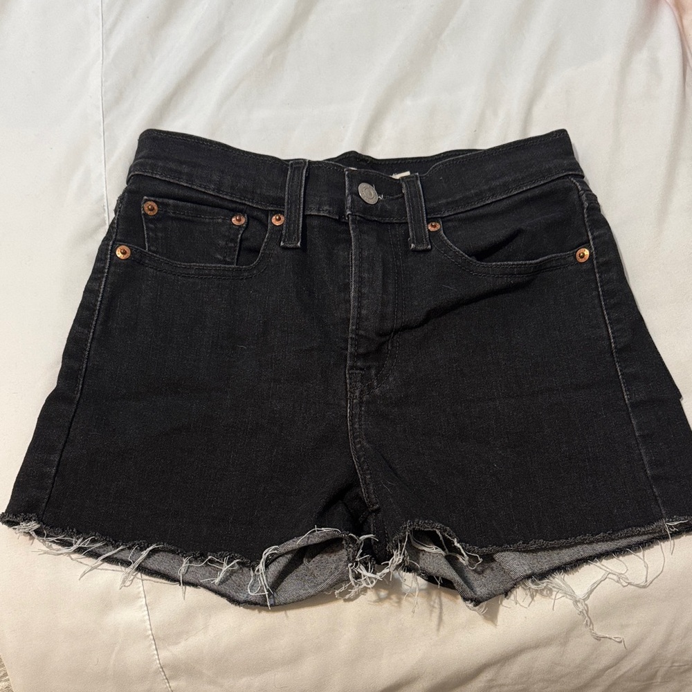 Levi's High Waist Black Jean Shorts sz 25